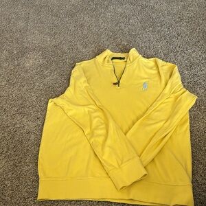 Men’s yellow quarter zip long sleeved top